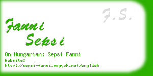 fanni sepsi business card